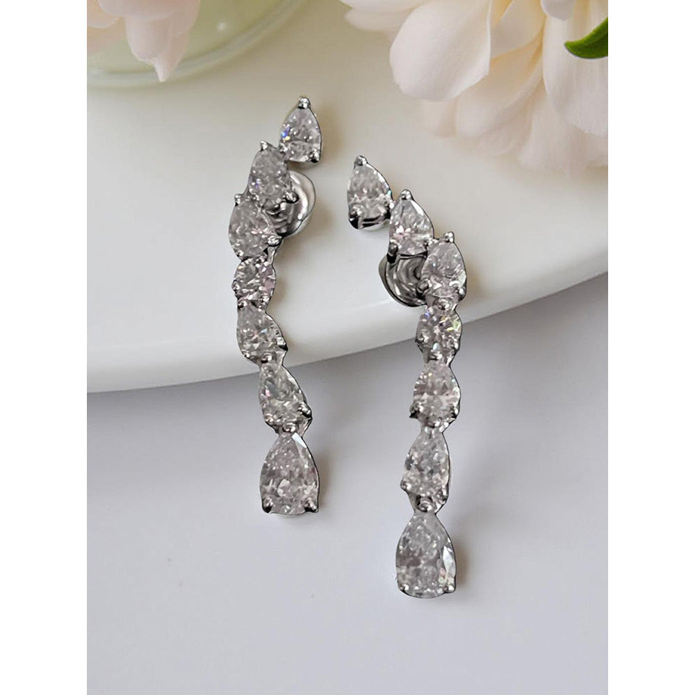 Mon Tresor Graded Pear Drop Earrings - White