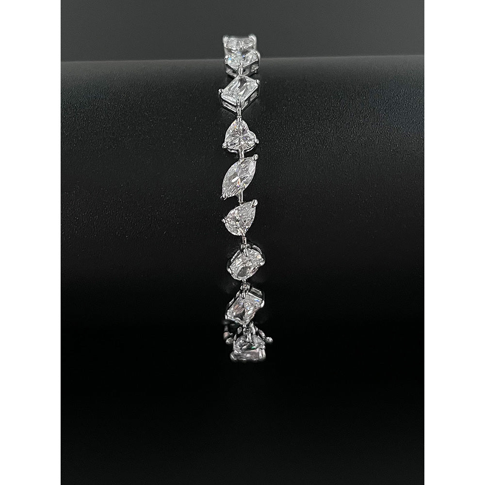 Mon Tresor Segmented Assorted Diamond Bracelet - White
