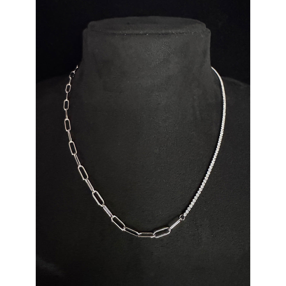 Mon Tresor Link And Diamond Necklace - White