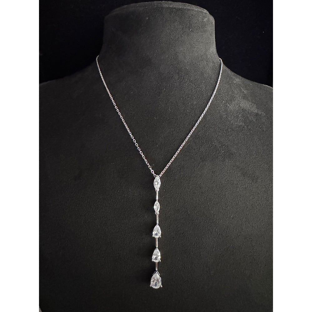 Mon Tresor Marquis And Pear Dia Long Drop Necklace - White