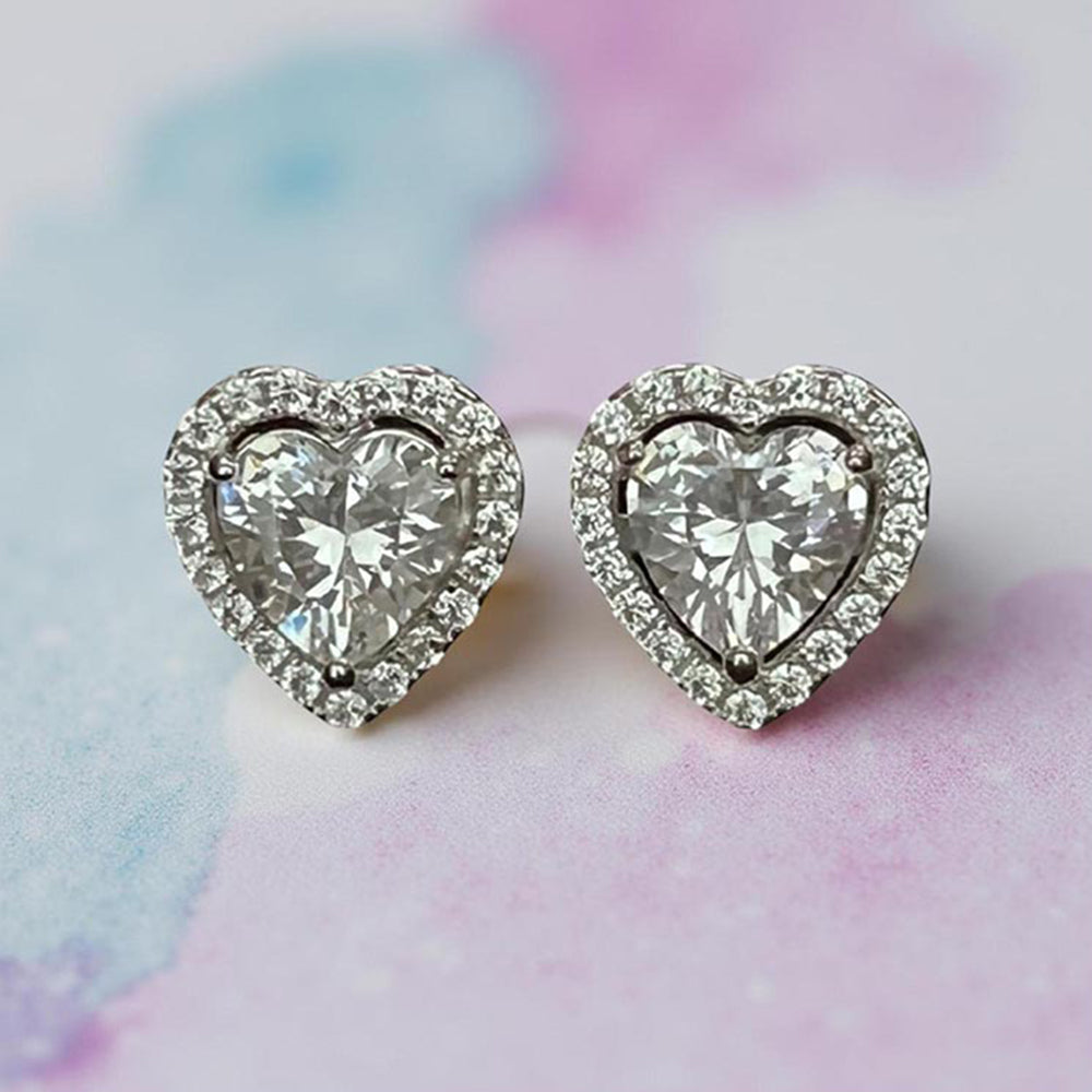 Mon Tresor White Heart Solitaire with Diamond Halo