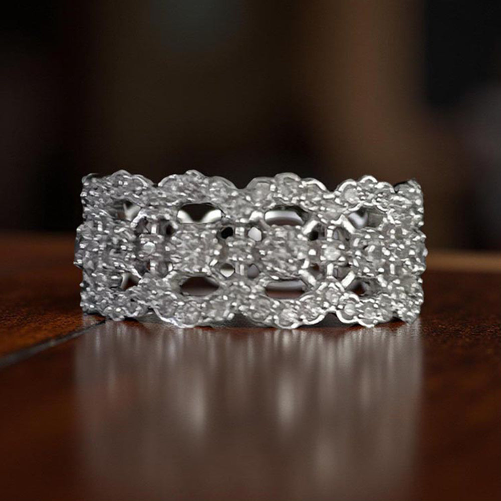 Mon Tresor White Lace Eternity Band