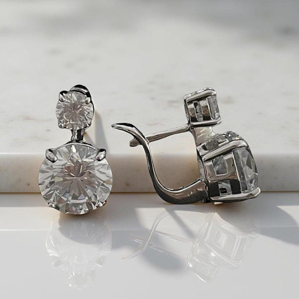 Mon Tresor White 5 Carat Solitaire Bali Earring