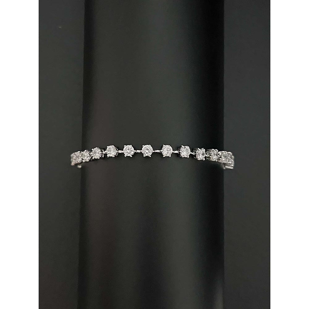 Mon Tresor White Segmented 6 Prong Tennis Bracelet