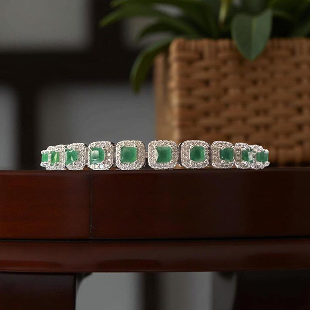 Mon Tresor Green Emerald Grace Tennis Bracelet