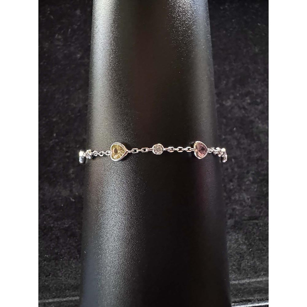 Mon Tresor Multi-Colour Amora Heart Chain Bracelet