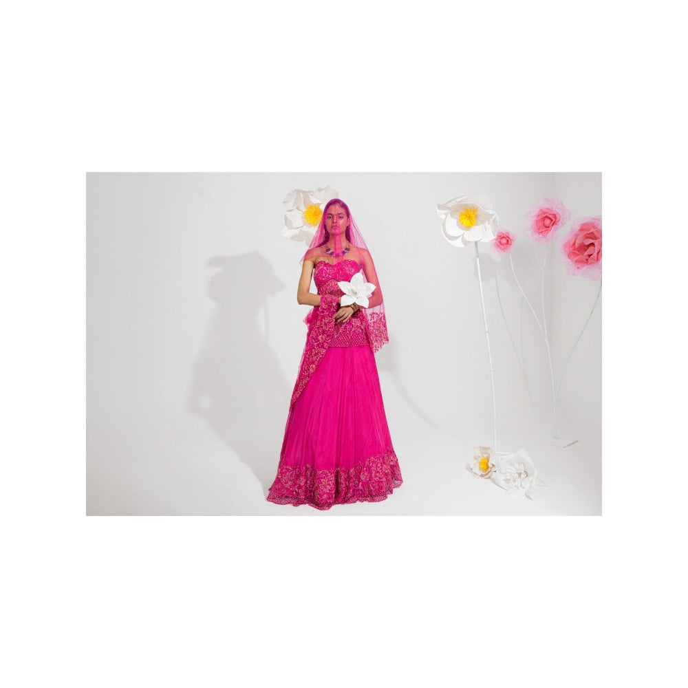 Muskan Aggarwal Layla Embellished Corset with Lehenga and Dupatta (Set of 3)