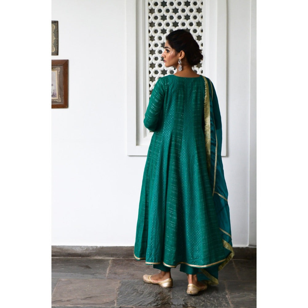 Myaara Panna Anarkali Set (Set of 3)