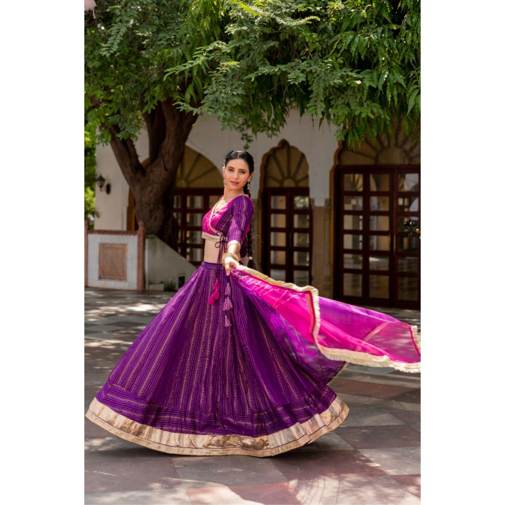 Myaara Jaamuni Lehenga Set (Set of 3)