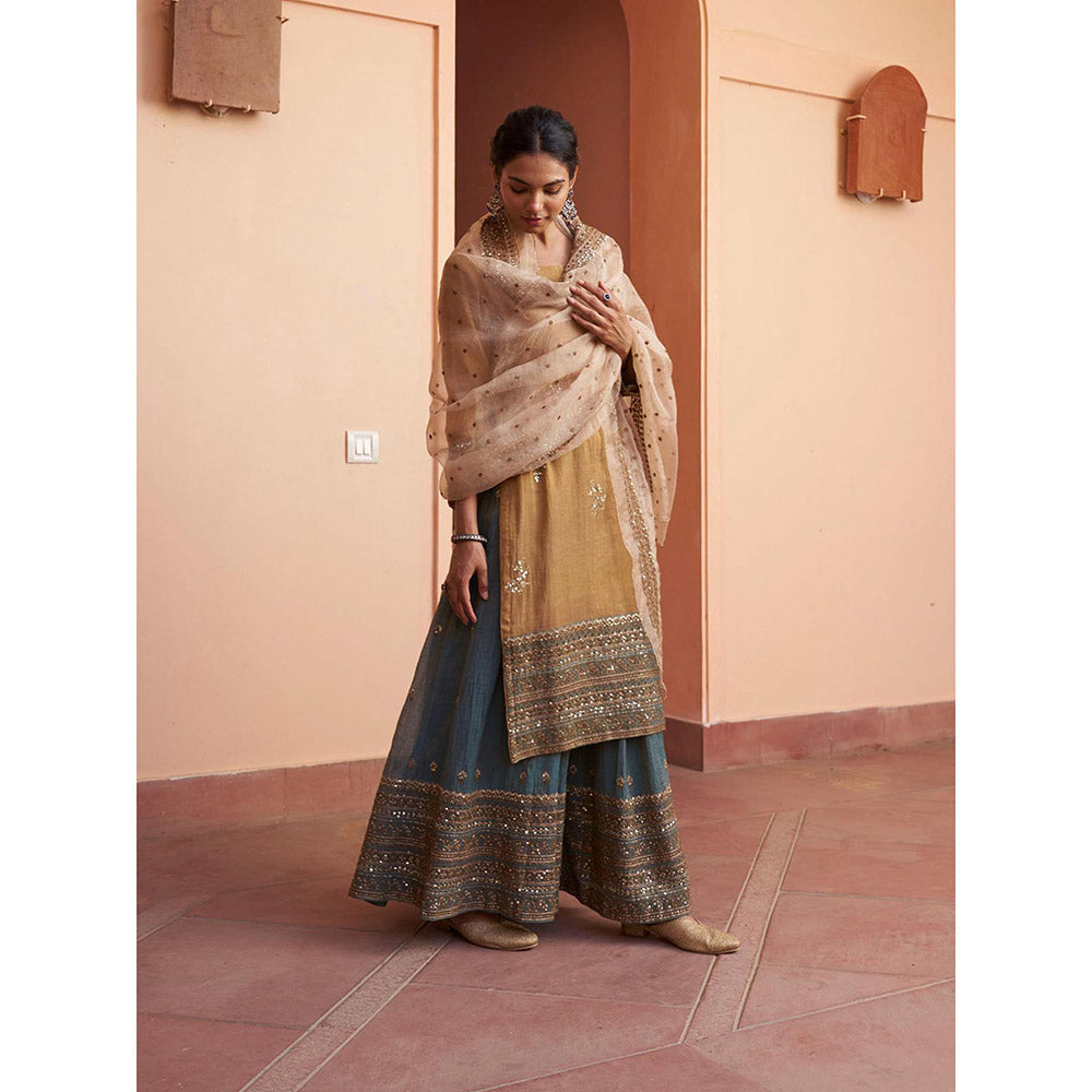 Naaz By Noor Kikli Embroidered Kurta with Sharara and Dupatta (Set of 3)