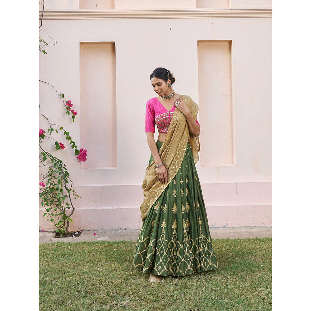 Naaz By Noor Kikli Embroidered Lehenga with Blouse and Dupatta (Set of 3)