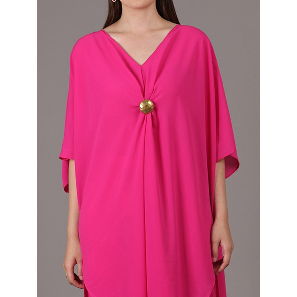 NAMAH BY PARUL MONGIA Fuchsia Pink Kaftan with Straight Pant (Set of 2)