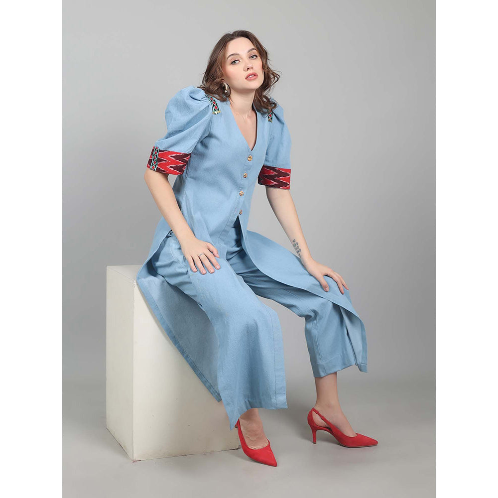 NAMAH BY PARUL MONGIA Sky Blue Denim Co-Ord (Set of 2)