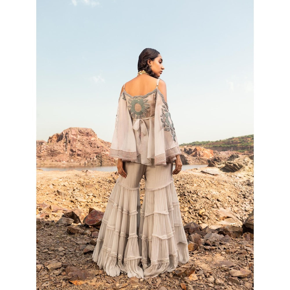 Nandita Thirani Beige Sahara Tunic & Sharara Pant (Set of 2)