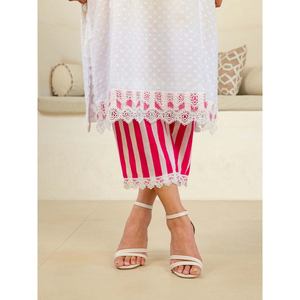 Naseebo Ivory Serenity Cotton Premium Kurta with Pant and Dupatta (Set of 3)