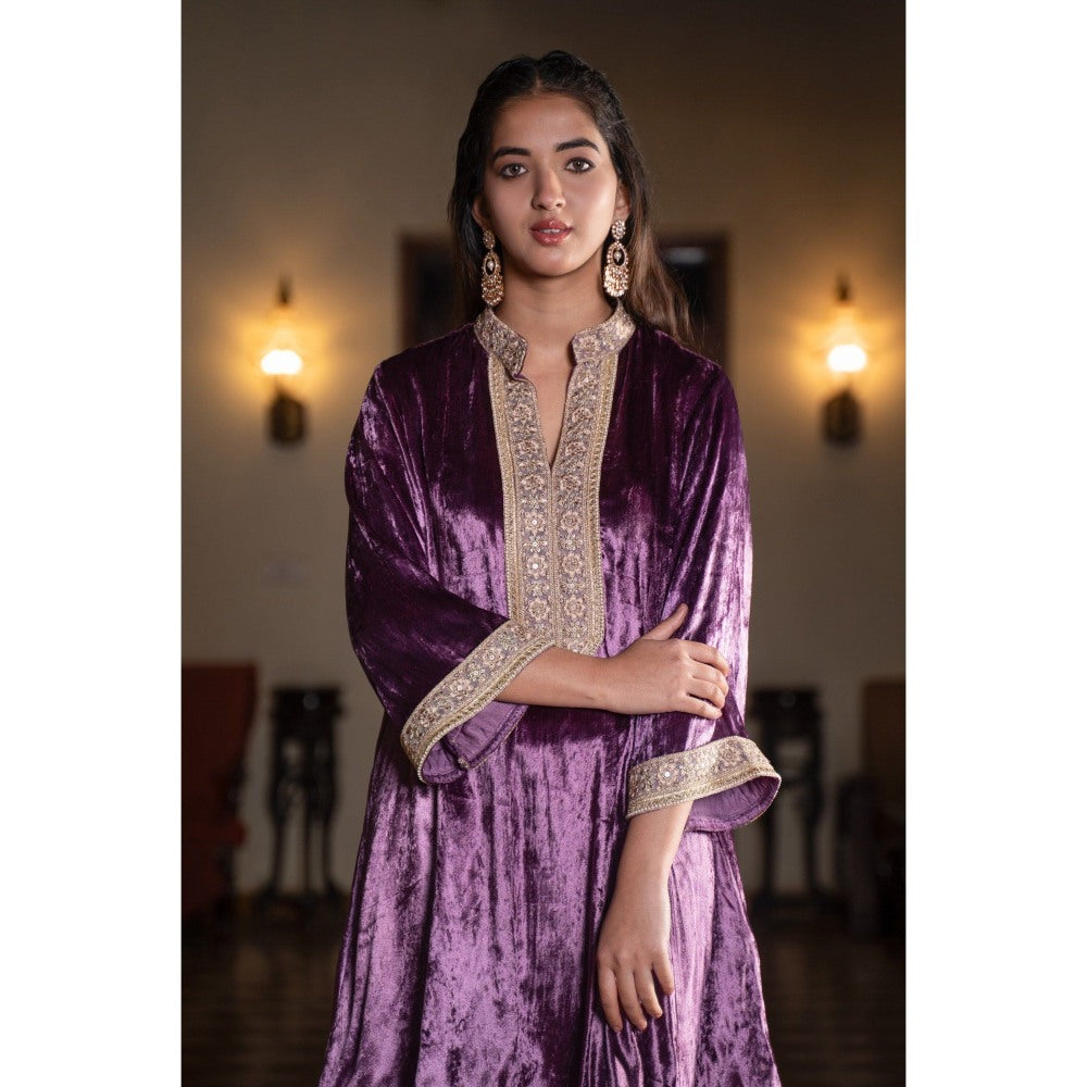 Naseebo Purple Velvet Co-Ord (Set of 2)
