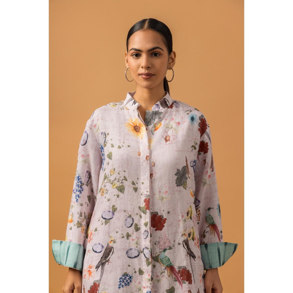 Naseebo Meadow Dream Linen Premium Kurta with Pant - Multi-Color