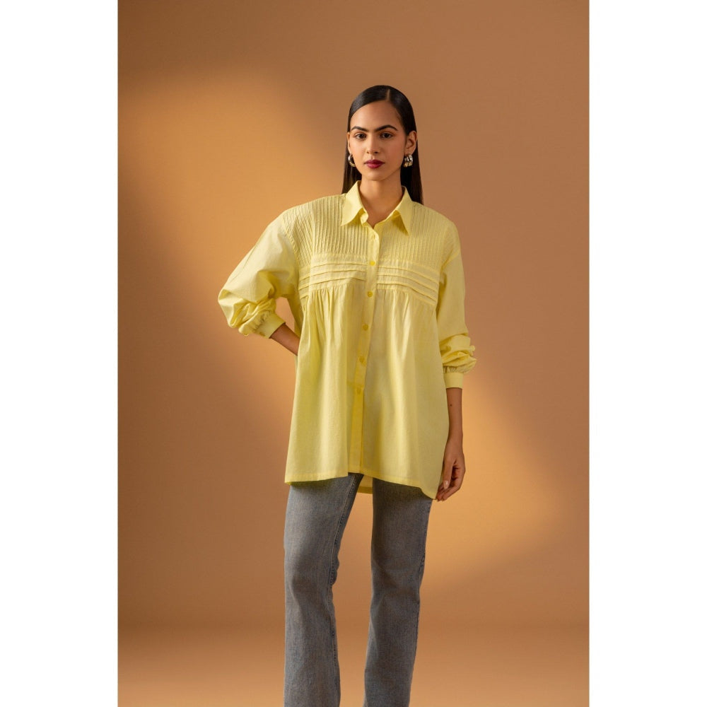 Naseebo Yellow Lemon Glow Cotton Poplin Shirt