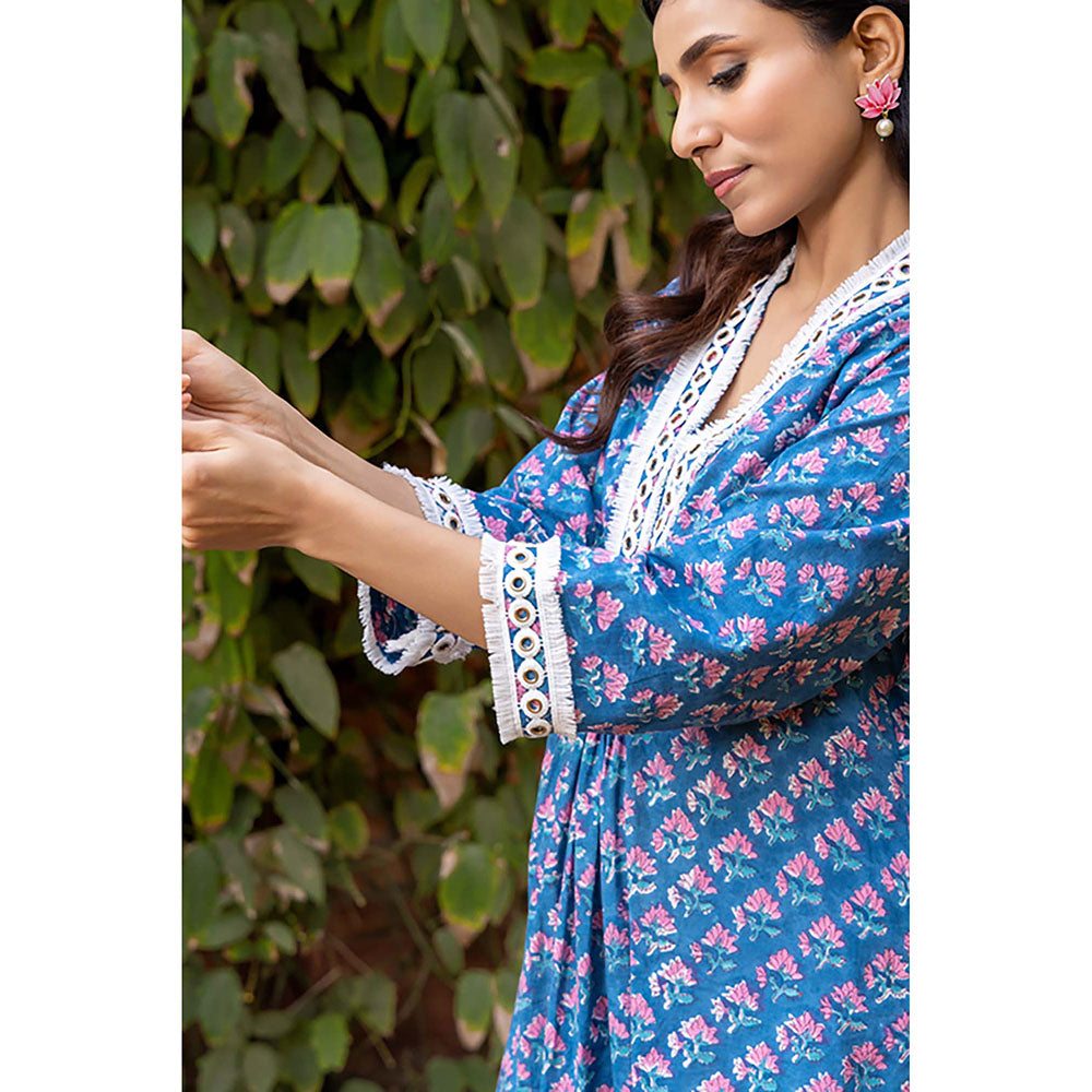 Naseebo Navy Serenity Kurta With Pant