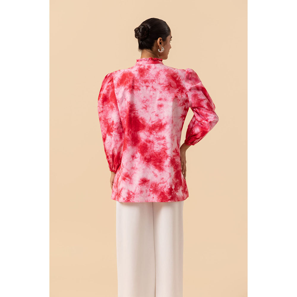 Naseebo Womens Cotton Tie & Dye Pink Top