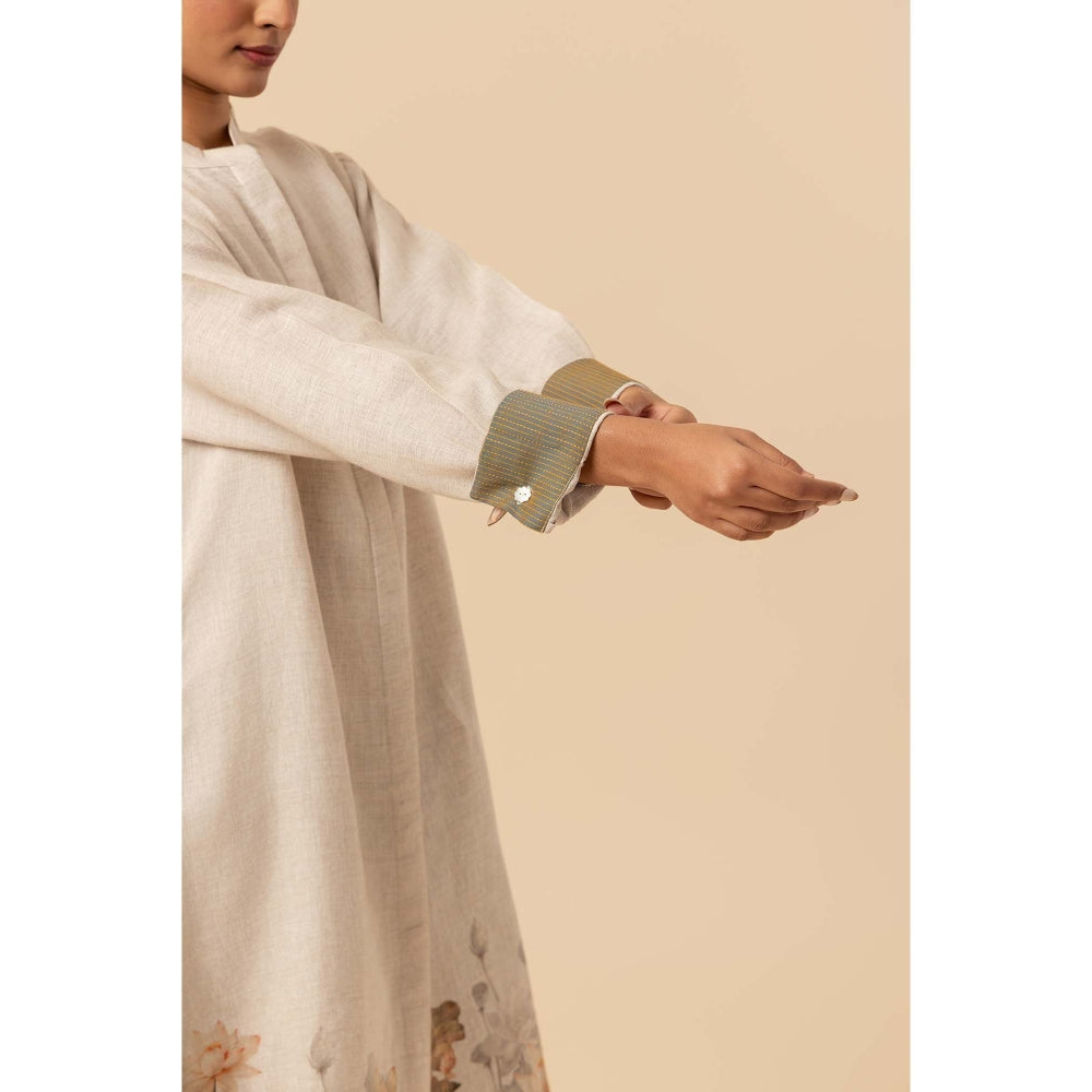 Naseebo Dune Petal Linen Premium Kurta and Pant