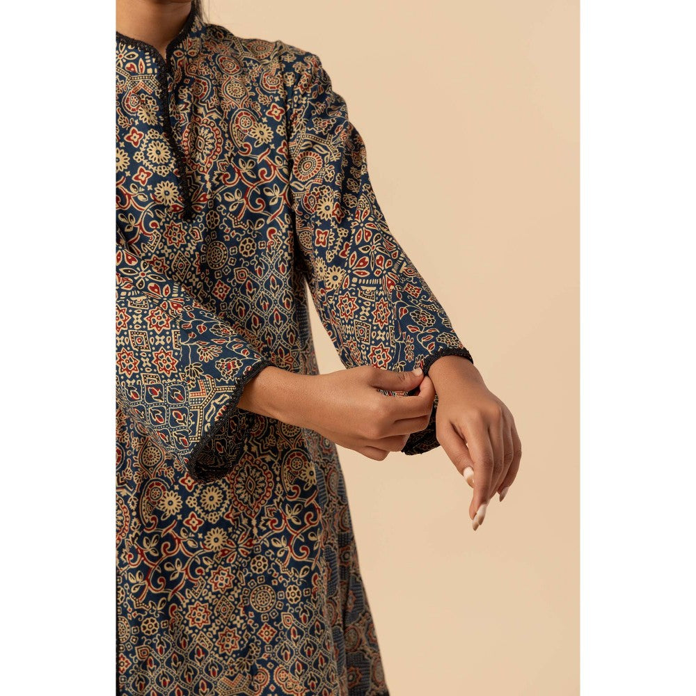 Naseebo Dusk Harmony Ajrakh Printed Farshi Co-Ord Set