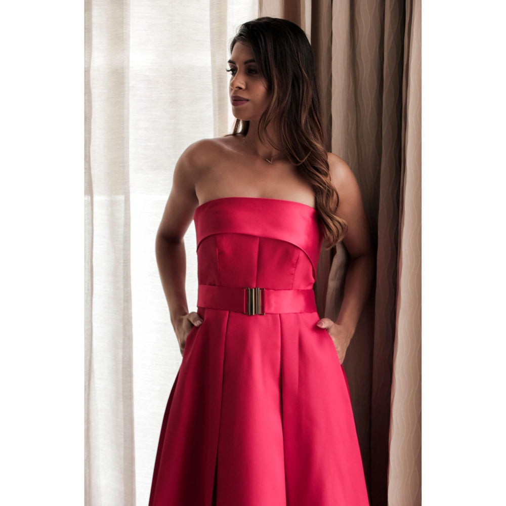 Natalia Livingston Aurora Red Solid Dress
