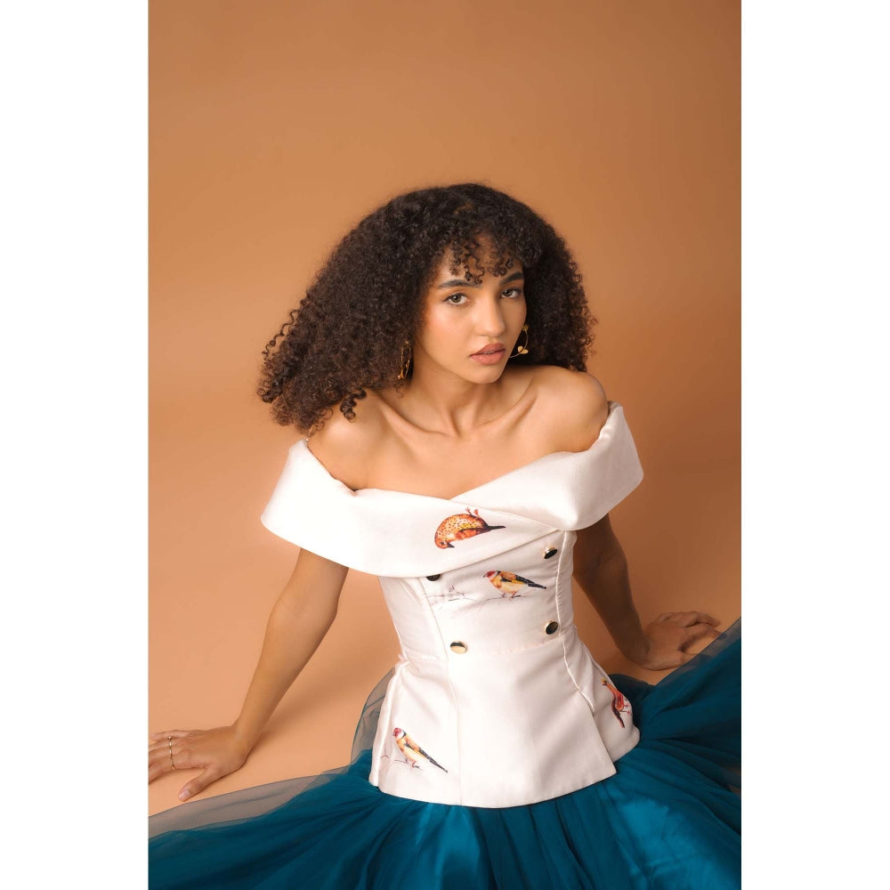 Natalia Livingston Audrey Cream Bird Top