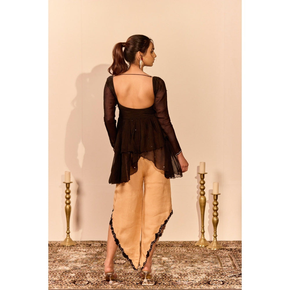 NAVA AURA Black Opulent Top with Pant