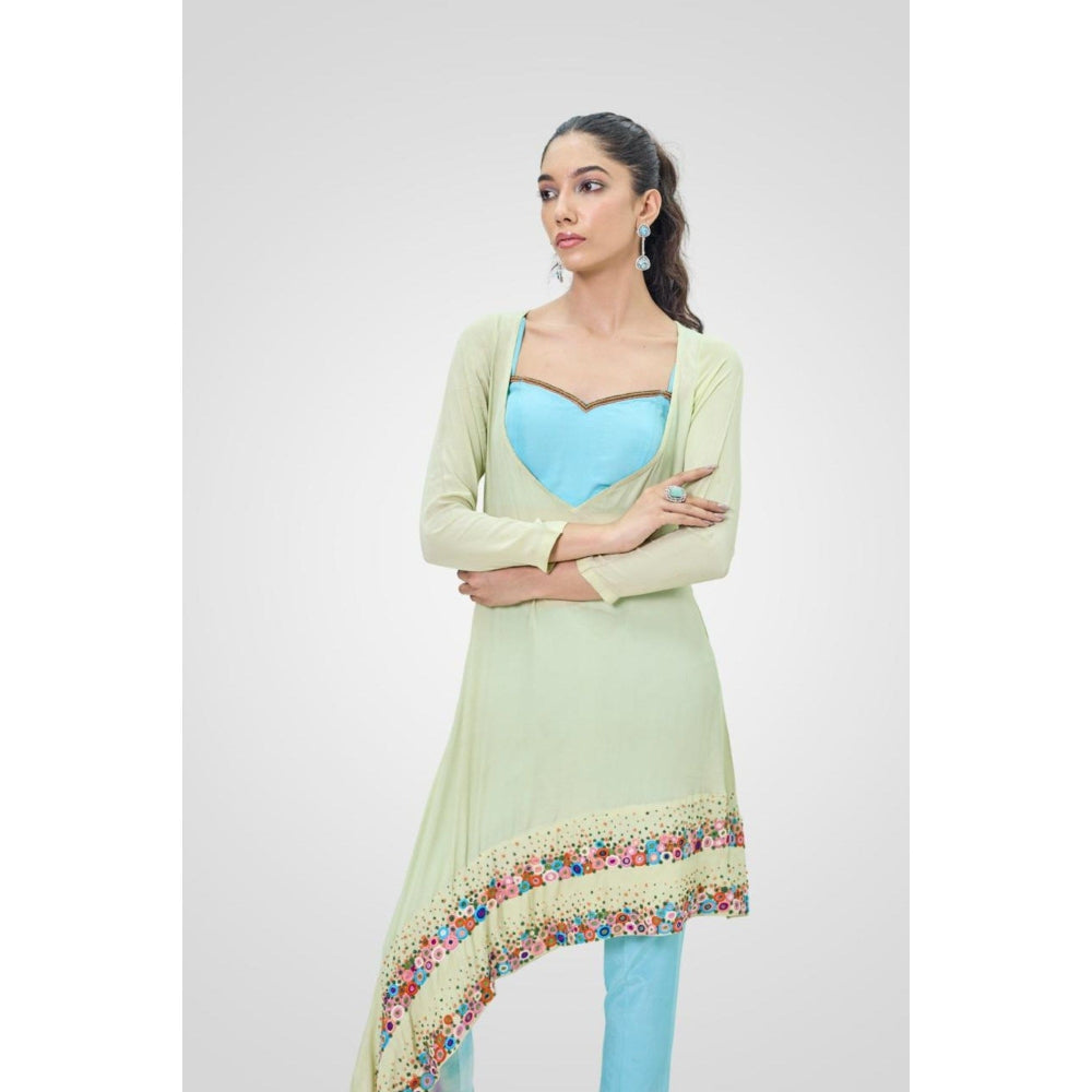 NAVA AURA Blue Playful Vividly Top with Bustier and Pant