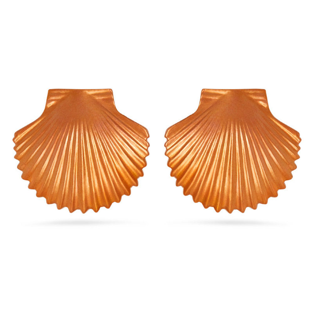 Valliyan Orange Tops Shell Earring