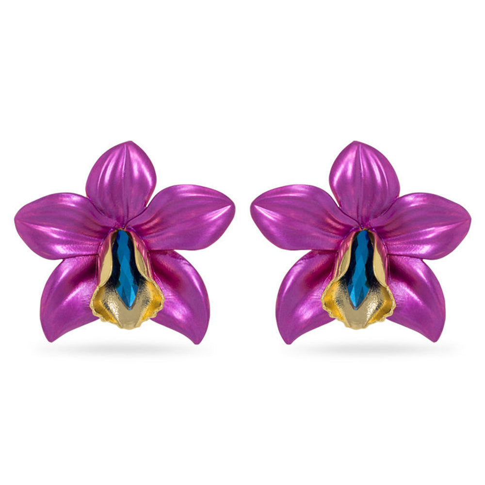 Valliyan Purple Tops Orchid Earring
