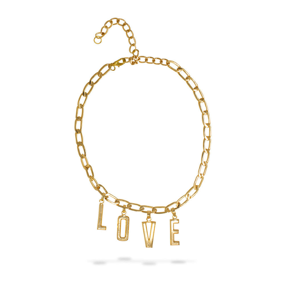 Valliyan Gold Word Power Love Necklace
