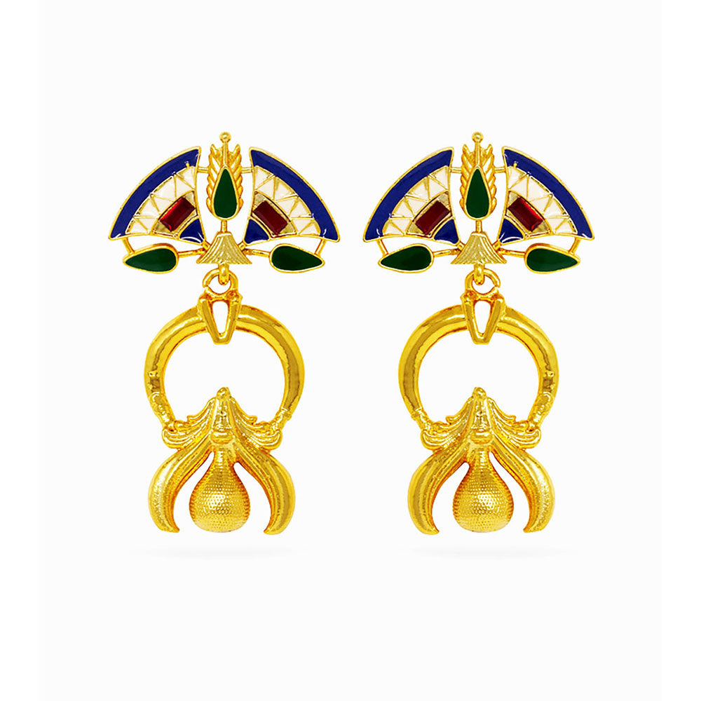 Valliyan Allure Blue Logo Earrings