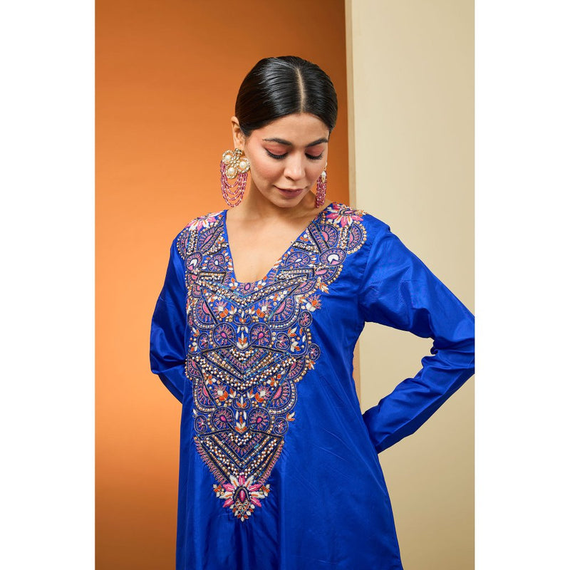 Neha Khullar Blue Kurta with Pant (Set of 2)