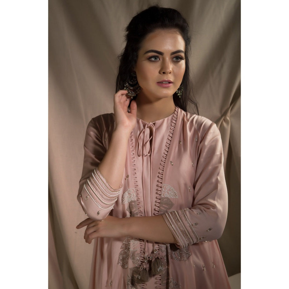 Neha Tarun Pink Double Layer Kurta with Palazzo (Set of 2)
