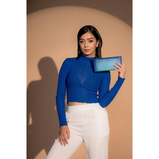Nelumbo Nucifera Women Theodora Blue Premium Wallet