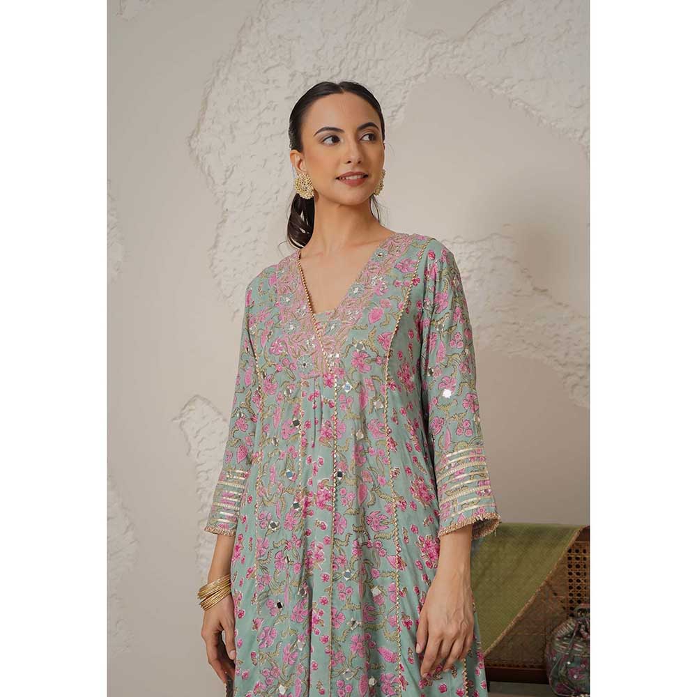 NEMAANI Ira Blue A-Line Kurta and Pant