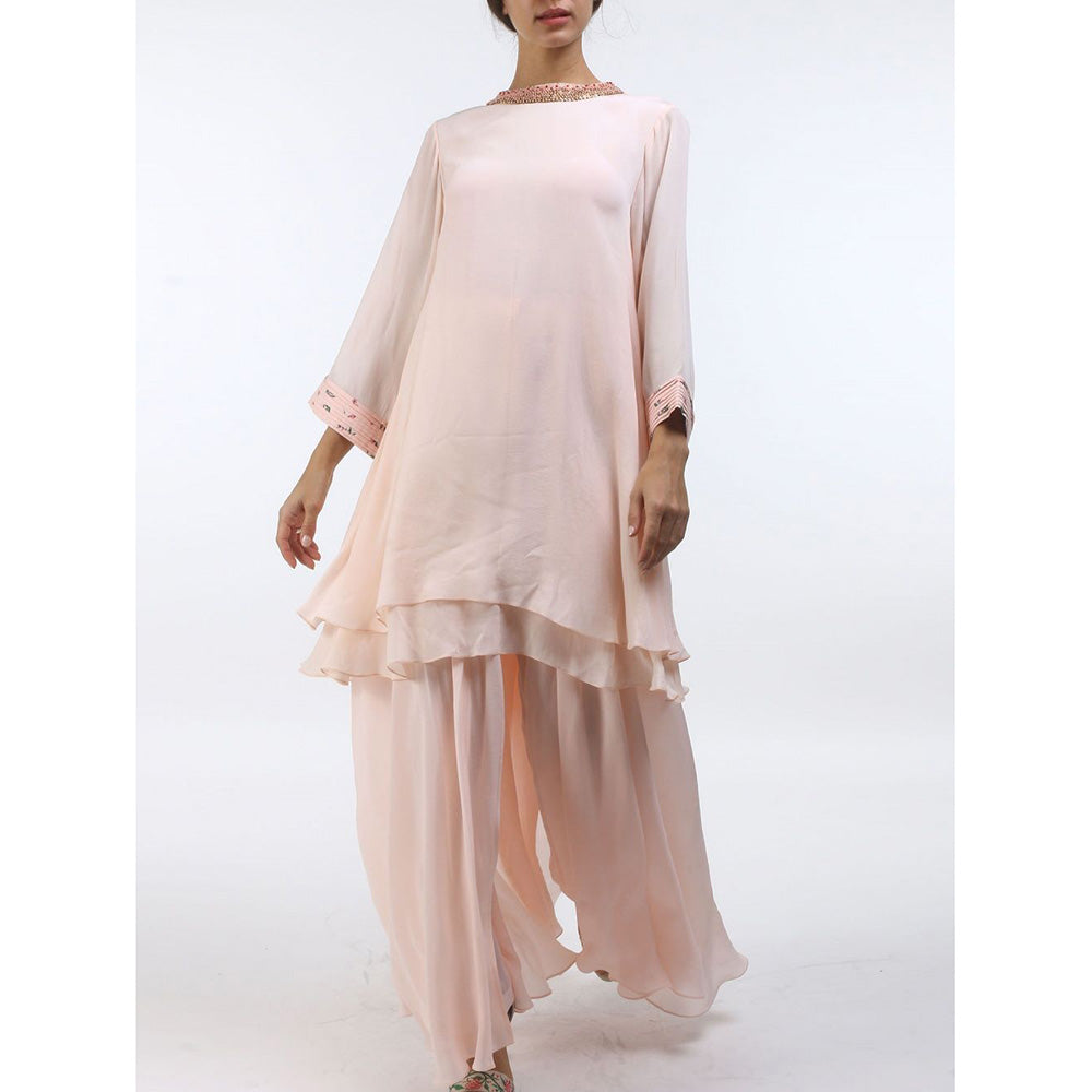 Nikasha Bloom Salmon Sharara And Tunic Set