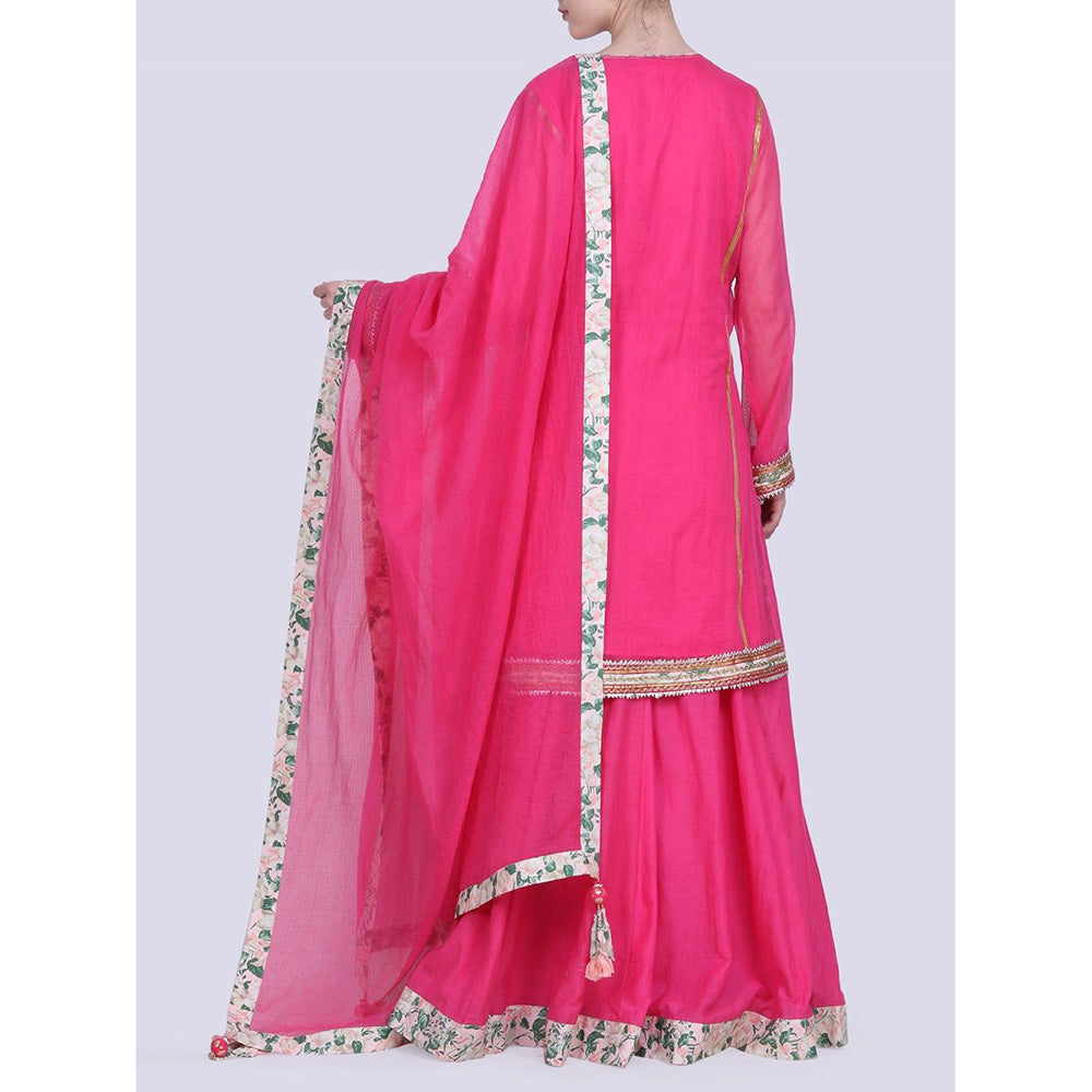 Nikasha Rani Hot Pink Kota Doria Sharara Set