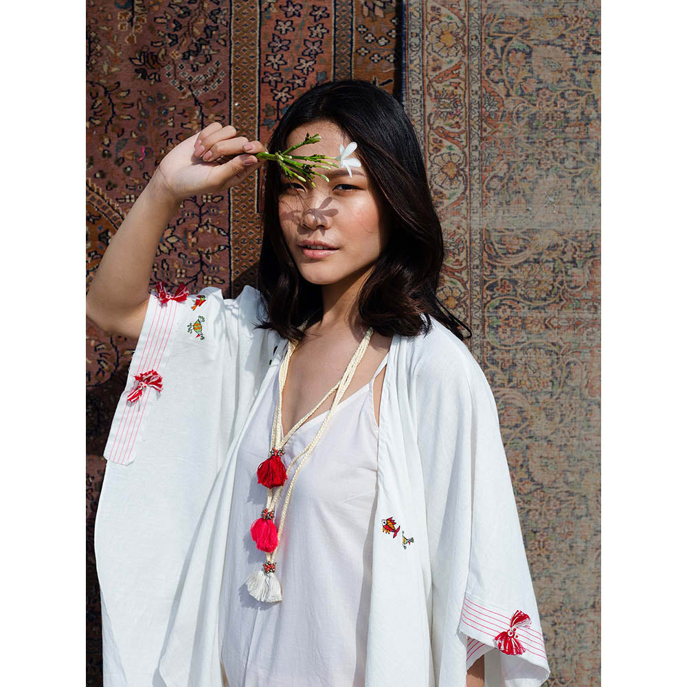 Nikasha Bulbul White Embroidered Jacket