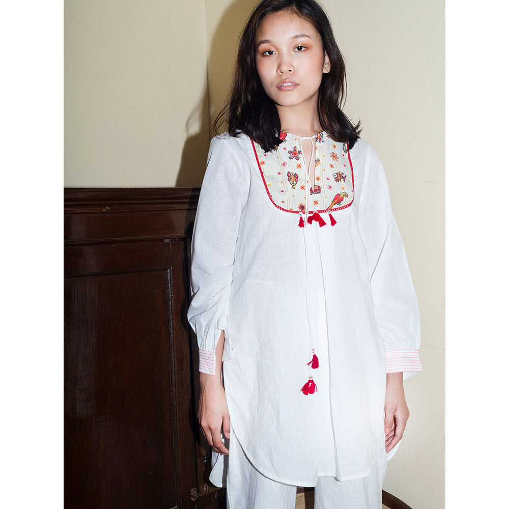 Nikasha Bulbul Emb-Yoke Tunic With Palazzo (Set of 2)