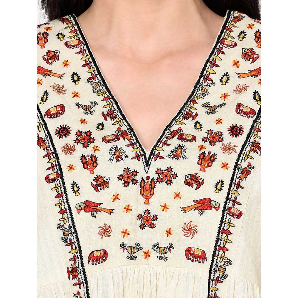 Nikasha Bulbul Seersucker Cotton Embroidered Top