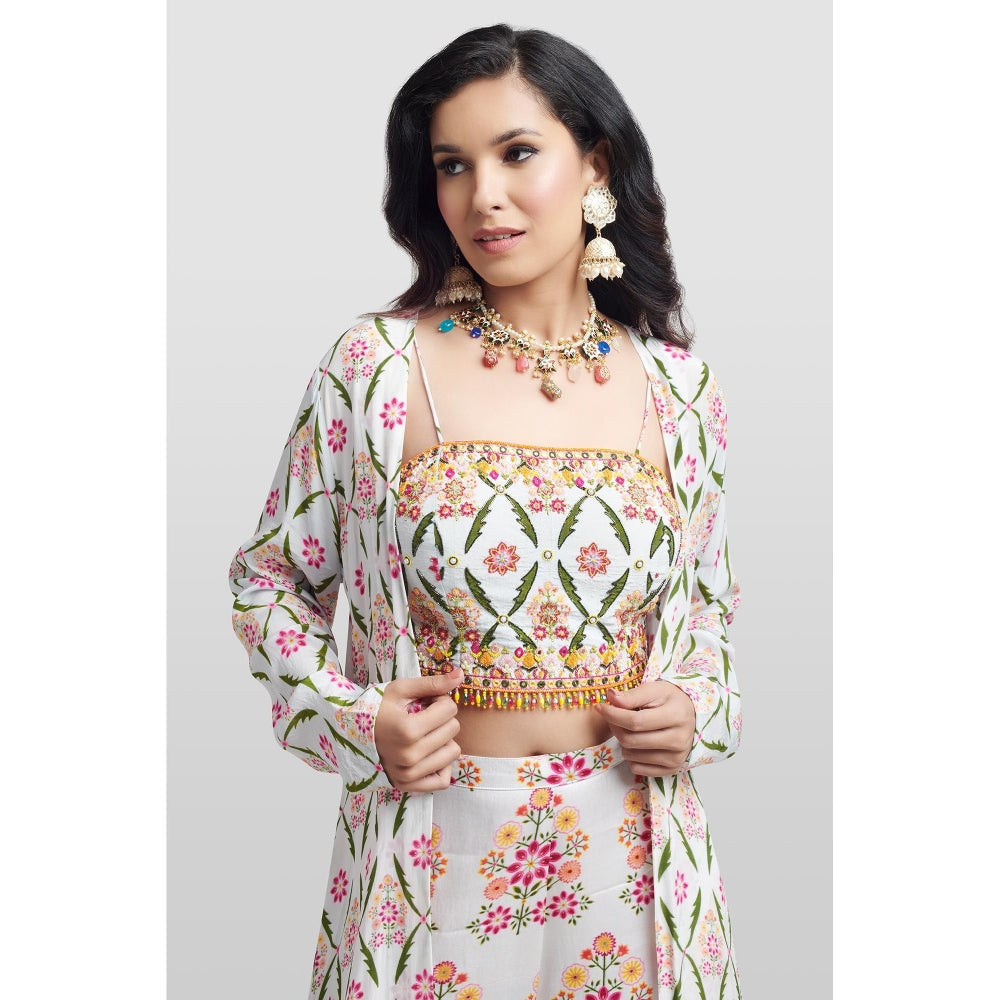 Nikkie J Alvira Embellished Bustier with Palazzo and Jacket (Set of 3)