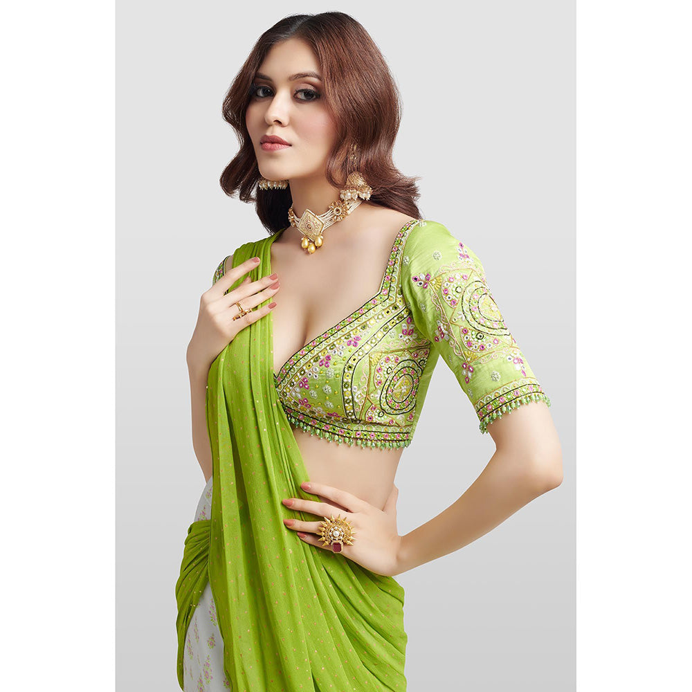 Nikkie J Zeba Embellished Blouse with Sharara and Dupatta (Set of 3)