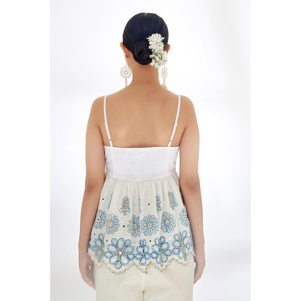Nikasha White Floral Peplum Top