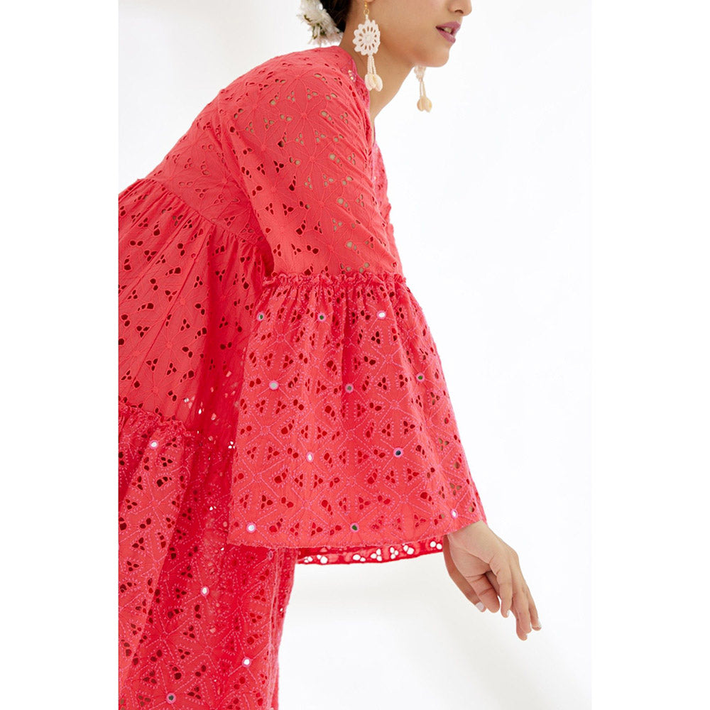 Nikasha Fuchsia Self Design Tier Dress