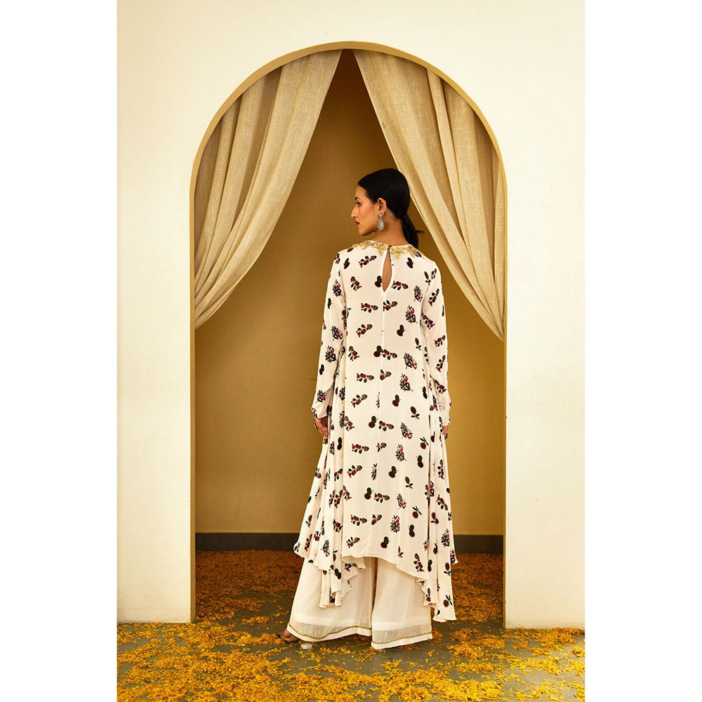 Nikasha Ivory Kohinoor Buta Print Palazzo (Set of 2)