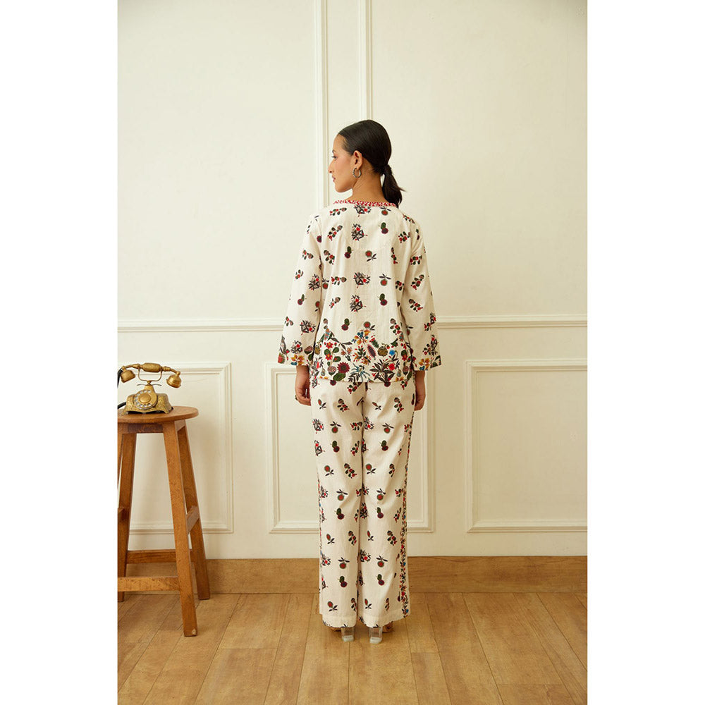 Nikasha Ivory Kohinoor Poplin Buta Print Co-Ord (Set of 2)