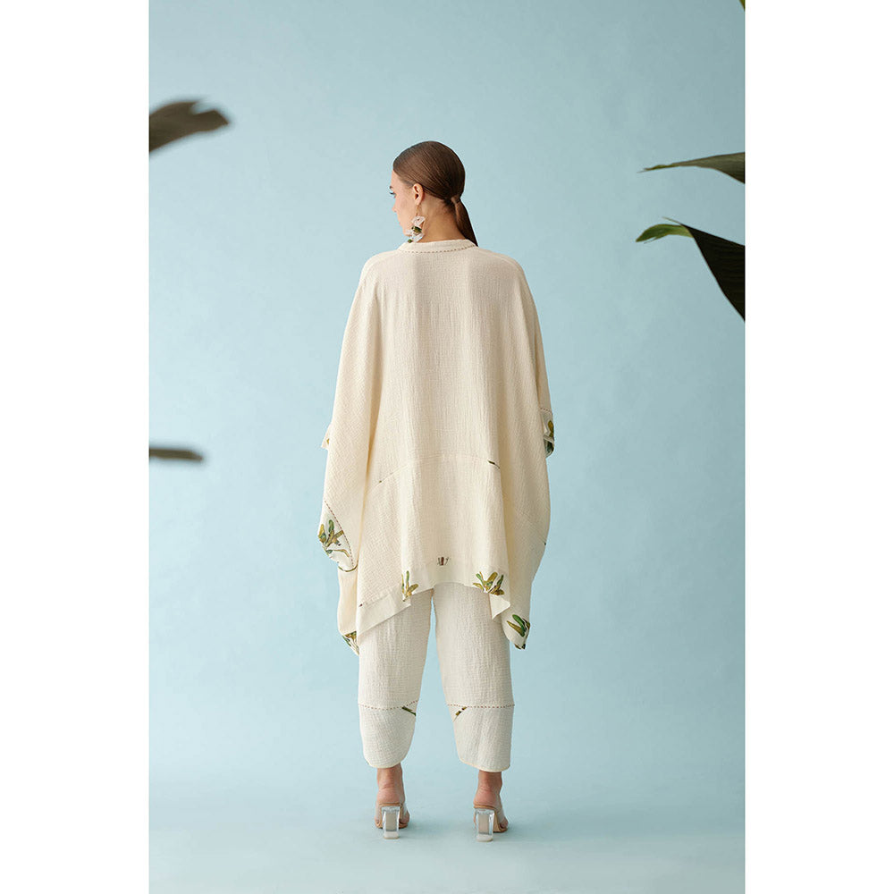 Nikasha Cream Hand-Braided Tassel Kaftan